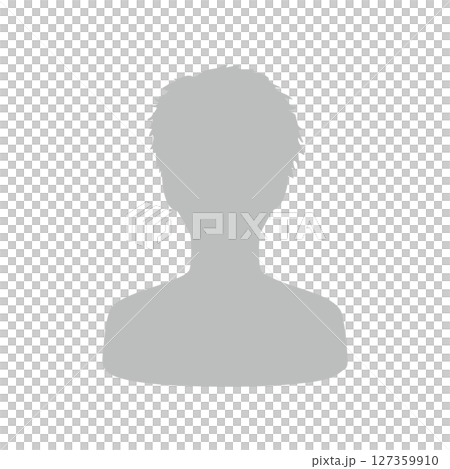 Stylish short-haired man monochrome silhouette illustration gray 127359910