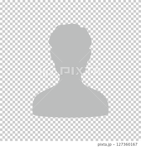 短髪の中高年の男性モノクロシルエットイラスト グレー 短髪の中高年の男性モノクロシルエットイラスト グレー 127360167