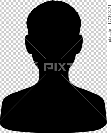 Monochrome silhouette illustration of a boy with stylish short hair 127360171