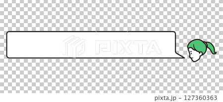 Simple illustration of a worried business woman and a speech bubble Simple illustration of a worried business woman and a speech bubble 127360363