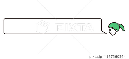 悩んでいるビジネスウーマンと吹き出しのシンプルなイラスト素材 悩んでいるビジネスウーマンと吹き出しのシンプルなイラスト素材 127360364