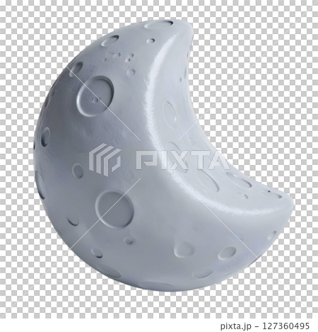 minimalist 3D cute crescent moo in cheerful and fun design 127360495