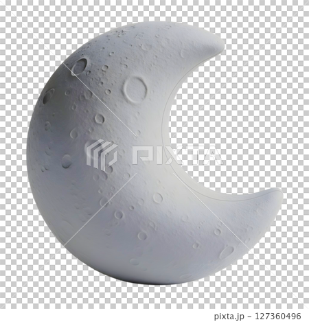 minimalist 3D cute crescent moon in cheerful and fun design 127360496