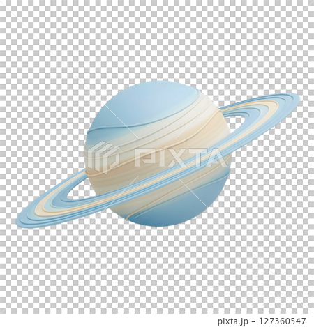 minimalist 3D cute saturn planet in cheerful and fun design 127360547