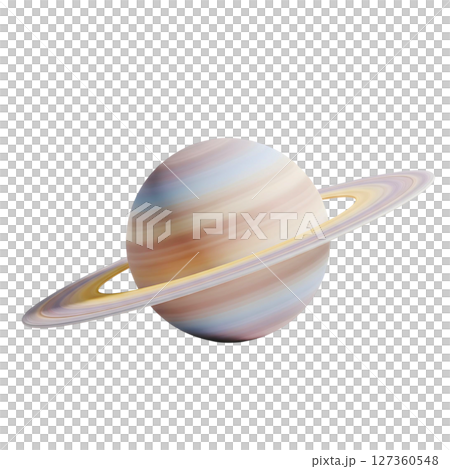minimalist 3D cute saturn planet in cheerful and fun design 127360548