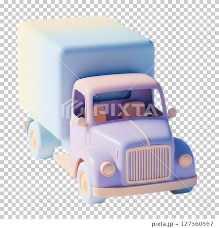 minimalist 3D cute truck in cheerful and fun design minimalist 3D cute truck in cheerful and fun design 127360567