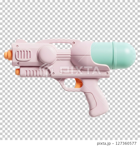 minimalist 3D cute water gun in cheerful and fun design 127360577