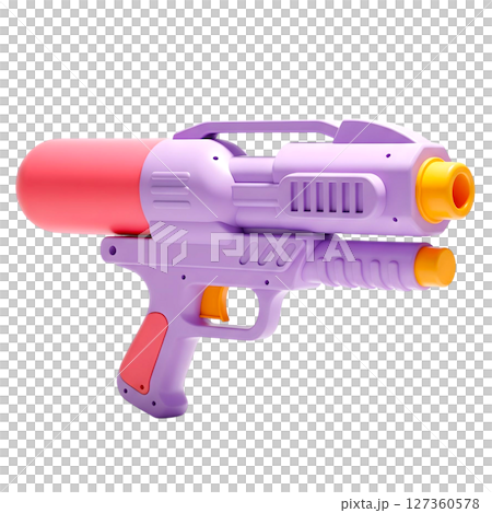 minimalist 3D cute water gun in cheerful and fun design 127360578