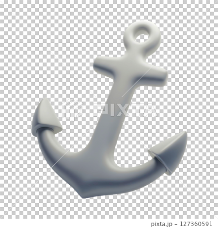 minimalist 3D cute anchor in cheerful and fun design 127360591