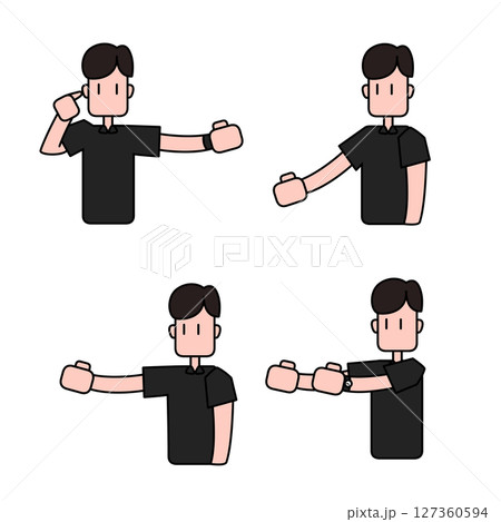 サッカー審判員主審シグナルセット2 127360594