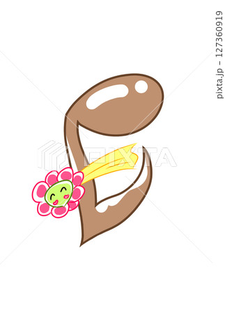 笑顔の花の付いた音符 笑顔の花の付いた音符 127360919