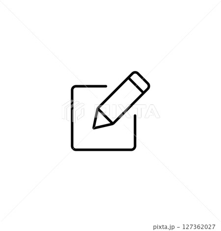 black Edit vector line art icon illustration isolated on white background 127362027