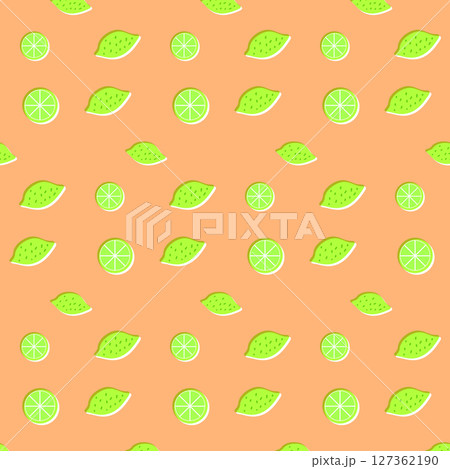 版ずれ風の手描きライムのシームレス背景パターン 版ずれ風の手描きライムのシームレス背景パターン 127362190