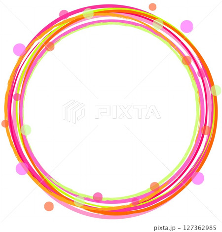フレーム リング ドット 白背景 オレンジ色 ピンク フレーム リング ドット 白背景 オレンジ色 ピンク 127362985