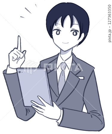 タブレットと男性 127363350