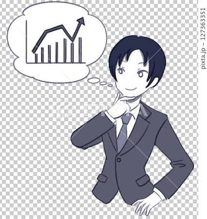 A man predicting stock prices 127363351