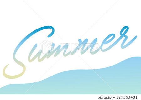 夏らしいグラデーションの筆記体のSummerの文字の背景 夏らしいグラデーションの筆記体のSummerの文字の背景 127363481