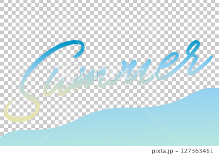 夏らしいグラデーションの筆記体のSummerの文字の背景 夏らしいグラデーションの筆記体のSummerの文字の背景 127363481
