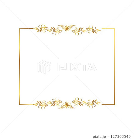 Golden Floral Frame for Invitations and Certificates Golden Floral Frame for Invitations and Certificates 127363549