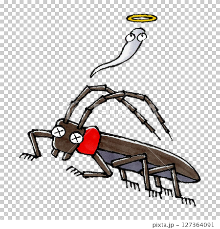 死去的紅頸長角甲蟲 127364091