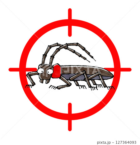 クビアカツヤカミキリターゲットマーク クビアカツヤカミキリターゲットマーク 127364093