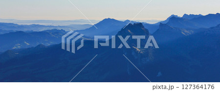 Sigriswiler Rothorn seen from Niesen, Switzerland. 127364176