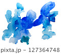 Blue and Green Hand Drawn Watercolor Spots Free Hand Texture 127364748