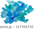 Blue and Green Hand Drawn Watercolor Spots Free Hand Texture 127364750