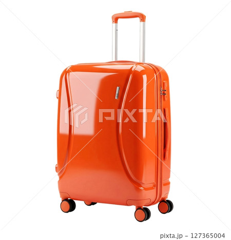 Red Hardshell Luggage on White 127365004