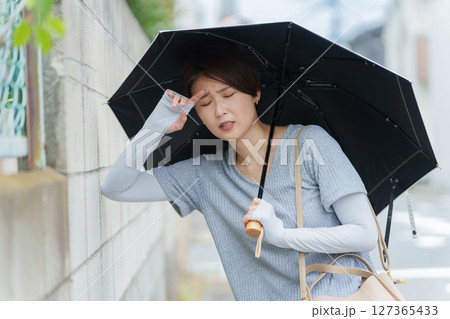 熱中症でふらつく女性 127365433