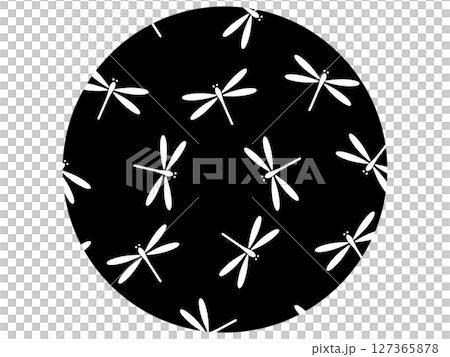 とんぼ模様の装飾　モノトーン 127365878