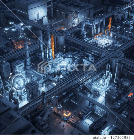 Large refinery and technology industries 127365982