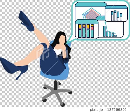 思考商業策略的女商人的插圖 思考商業策略的女商人的插圖 127366893