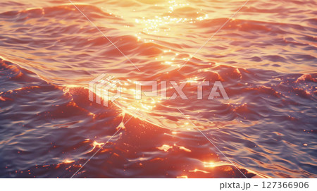 夕陽の煌めきを纏う波 夕陽の煌めきを纏う波 127366906