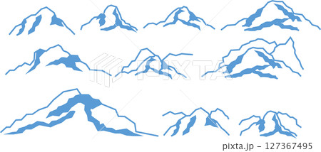 山のシルエットのグラフィック素材イラスト 127367495