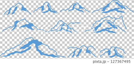 山のシルエットのグラフィック素材イラスト 127367495