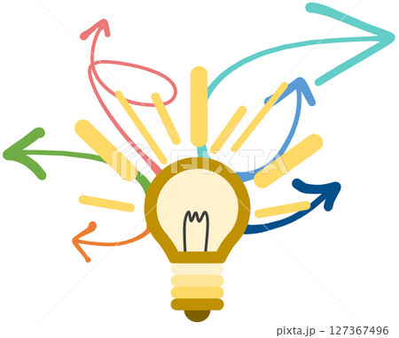 アイデアがひらめくグラフィック素材イラスト アイデアがひらめくグラフィック素材イラスト 127367496
