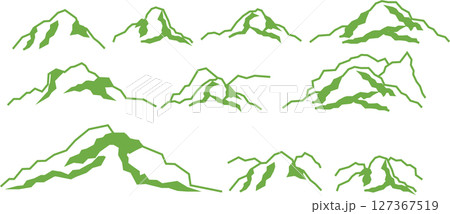 山のシルエットのグラフィック素材イラスト	 127367519