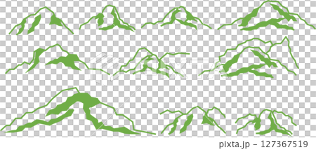 山のシルエットのグラフィック素材イラスト	 127367519