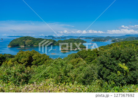 船越展望所から見る九十九島の風景（佐世保市） 127367692