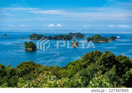 船越展望所から見る九十九島の風景(佐世保市) 船越展望所から見る九十九島の風景(佐世保市) 127367695