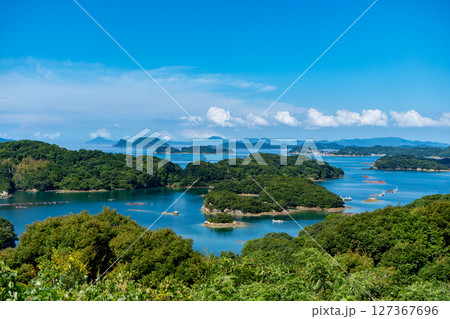 船越展望所から見る九十九島の風景(佐世保市) 船越展望所から見る九十九島の風景(佐世保市) 127367696