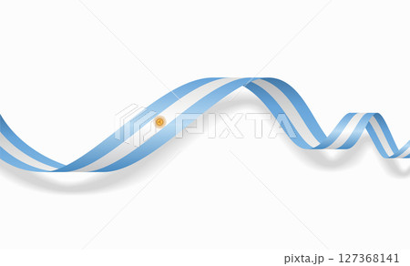 Argentinian flag wavy abstract background. Vector illustration. Argentinian flag wavy abstract background. Vector illustration. 127368141