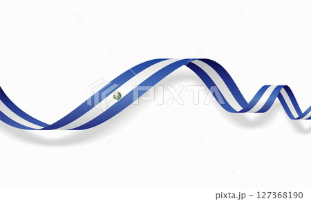 El Salvadoran flag wavy abstract background. Vector illustration. El Salvadoran flag wavy abstract background. Vector illustration. 127368190