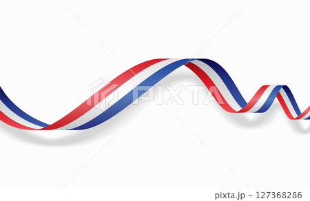 Dutch flag wavy abstract background. Vector illustration. 127368286