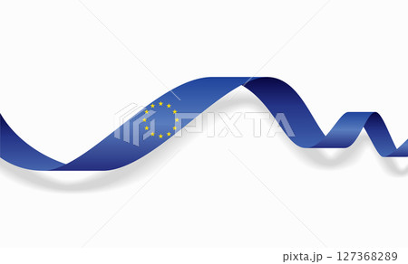 European Union flag wavy abstract background. Vector illustration. 127368289