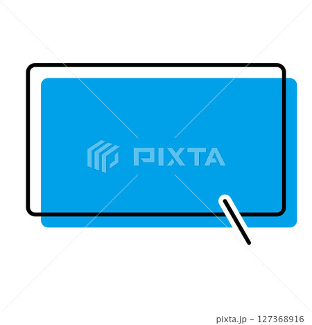 シンプルな吹き出しのイラスト　横長　四角 127368916