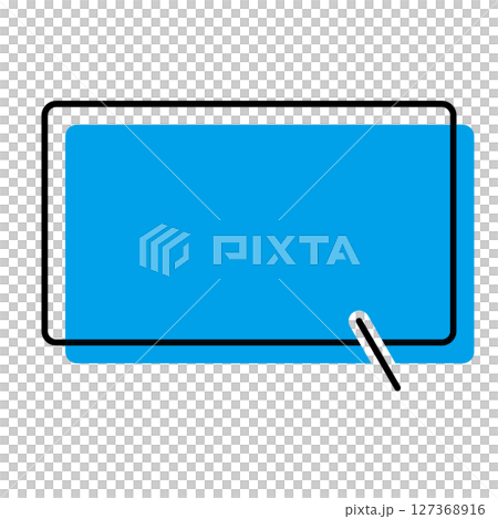 シンプルな吹き出しのイラスト　横長　四角 127368916