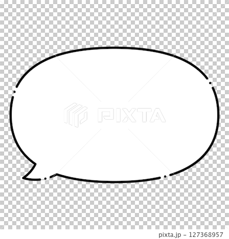 Simple speech bubble illustration, horizontal, oval Simple speech bubble illustration, horizontal, oval 127368957