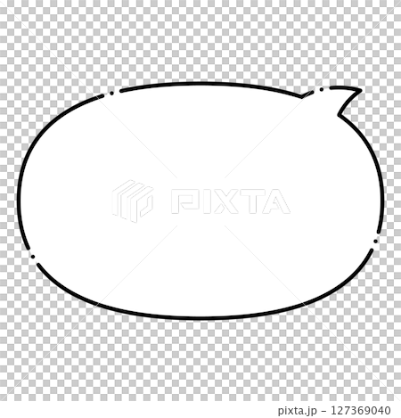 シンプルな吹き出しのイラスト　横長　楕円形 127369040